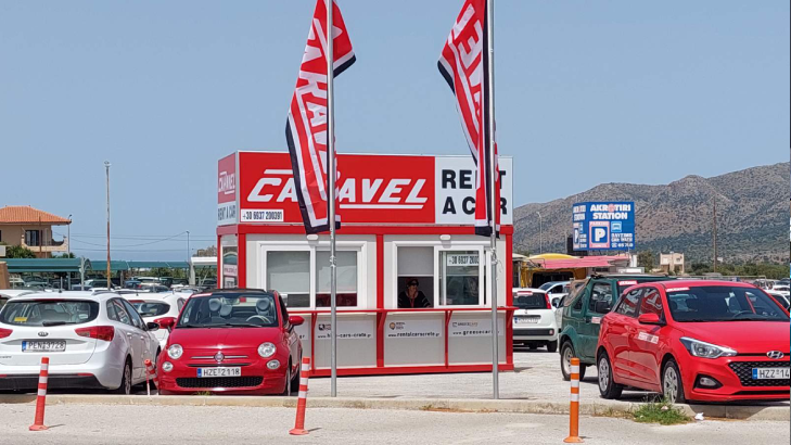 rent a car Chania airport with Caravel
